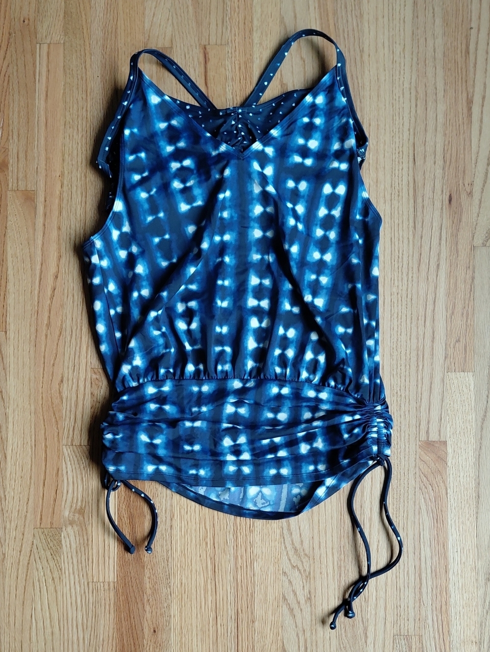 Athleta Blue Tie-Dye Tankini Top